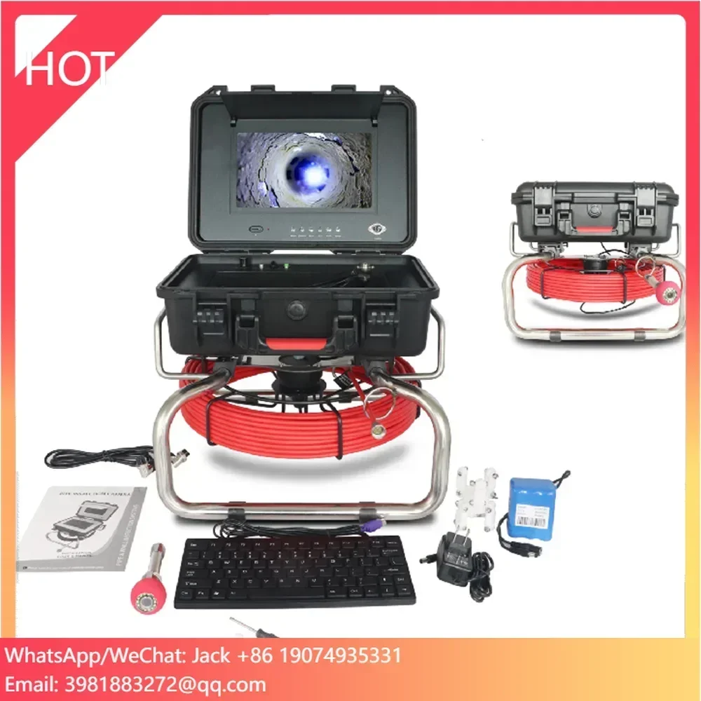 كاميرا المجاري مع محدد المسافة عداد التسوية الذاتية الألياف البصرية نطاق السباكة كاميرا CR110-10DV