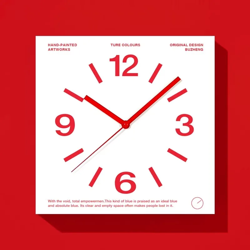 Minimalist White Square Wall Clock, Ultra-Slim Silent Design, Contemporary Luxury Wall Decor for Home Office Living Room Studio
