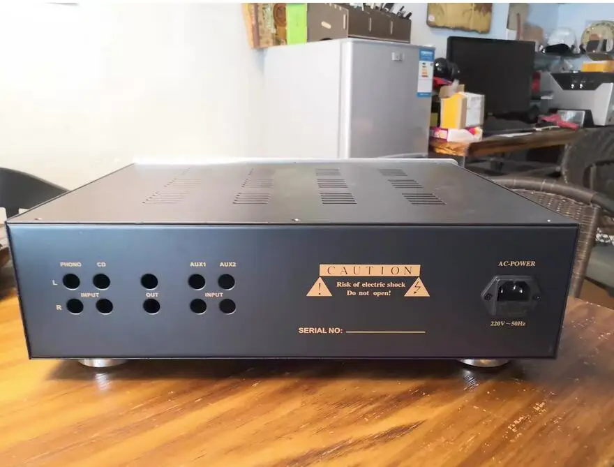 عالية الجودة لوحة ألومنيوم أنبوب المضخم لتقوم بها بنفسك الهيكل الحديد الجسم جيد التدريع مكبر للصوت الضميمة صندوق قذيفة W420 * H110 * D300mm