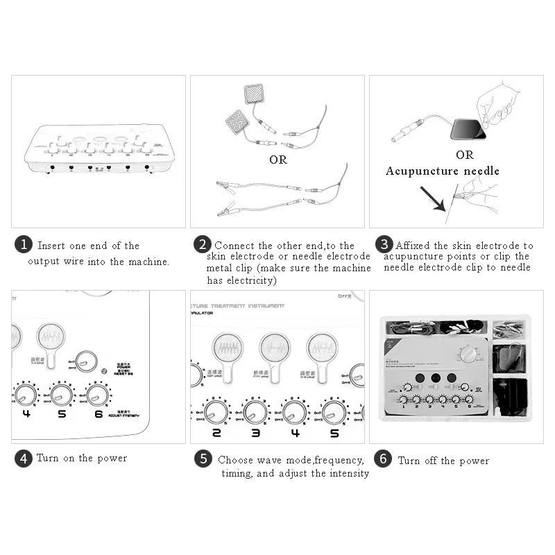 新入荷 アップグレード鍼灸筋刺激装置 経穴電子鍼灸師 6出力指圧リラックス装置