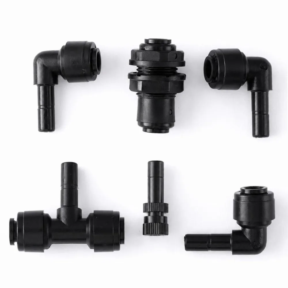 PP Reptile Fogger Adjustable Nozzle Black Aquarium Mist Sprinkler 1/4 Inch Quick-Fit Port Humidity Control Terrarium Fogger