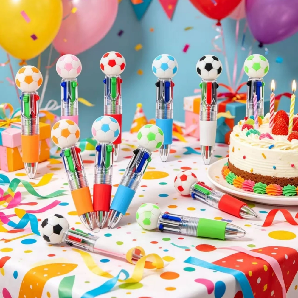 5–50 Stück kreative vierfarbige Stifte mit Fußball-Motiv für Fußballpartys, Karneval, Feiern, Geburtstag, Schulanfang, Vatertagsgeschenk – Detail 9