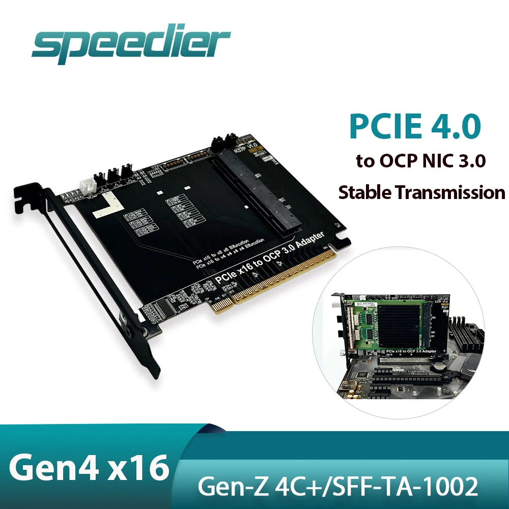 

PCIe4.0 X16 To Gen-Z 4C+/ SFF-TA-1002 Riser Card for OCP NIC 3.0 Adapter Expansion Card Gen3 / 4 Laptop Stable Transmission