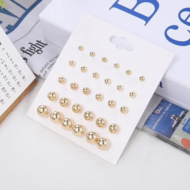 Charmsmic 20 Pairs/Set Small Rhinestone Stud Earrings For Women Girls Imtation Pearl Ear Jewelry Decoration New Year Gift