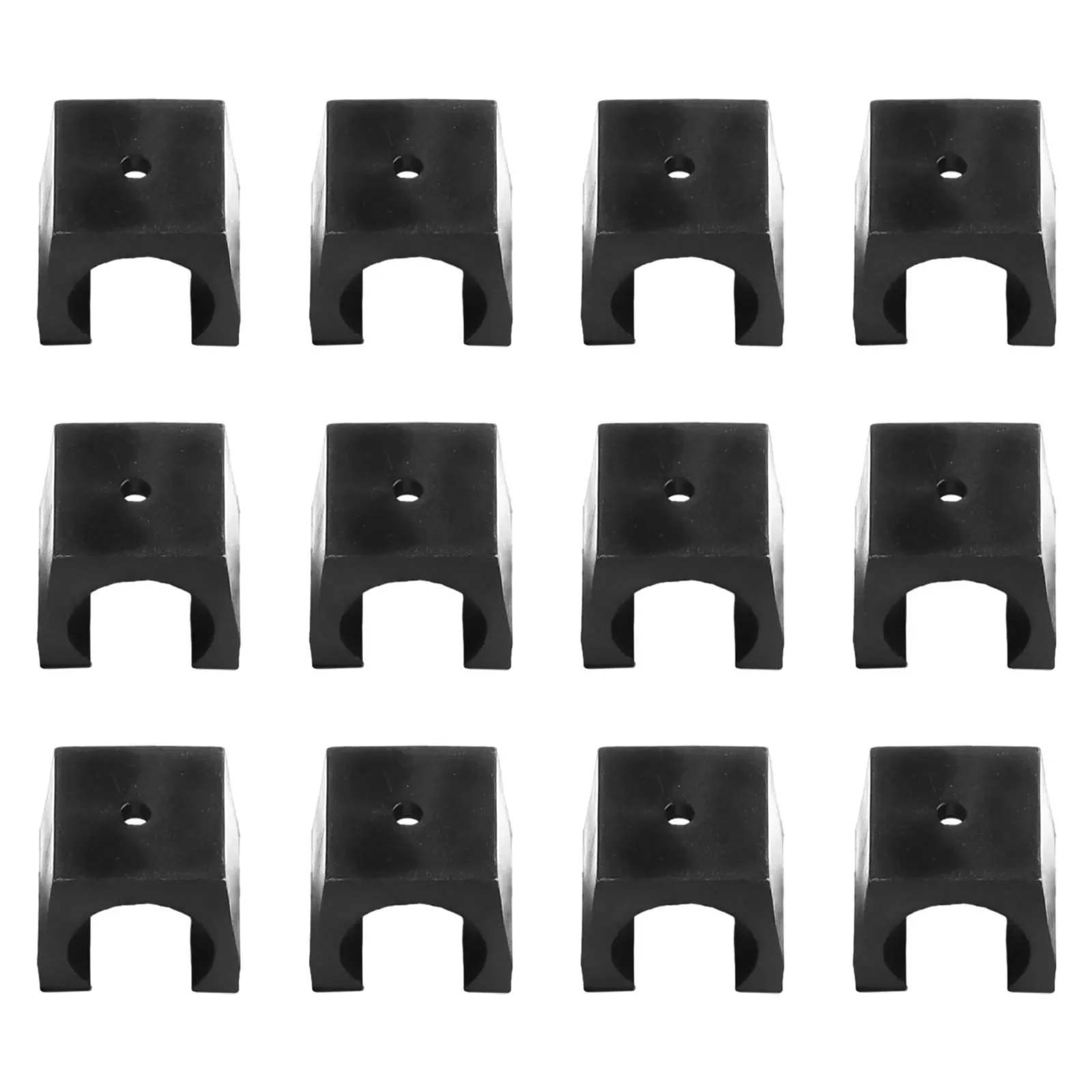 12Pcs Billiard Cue Holders 1.9x1.8x1.8cm Wall Hanging Fishing Rods Holder Plastic Sticks Holder Clips Fishing Accessories
