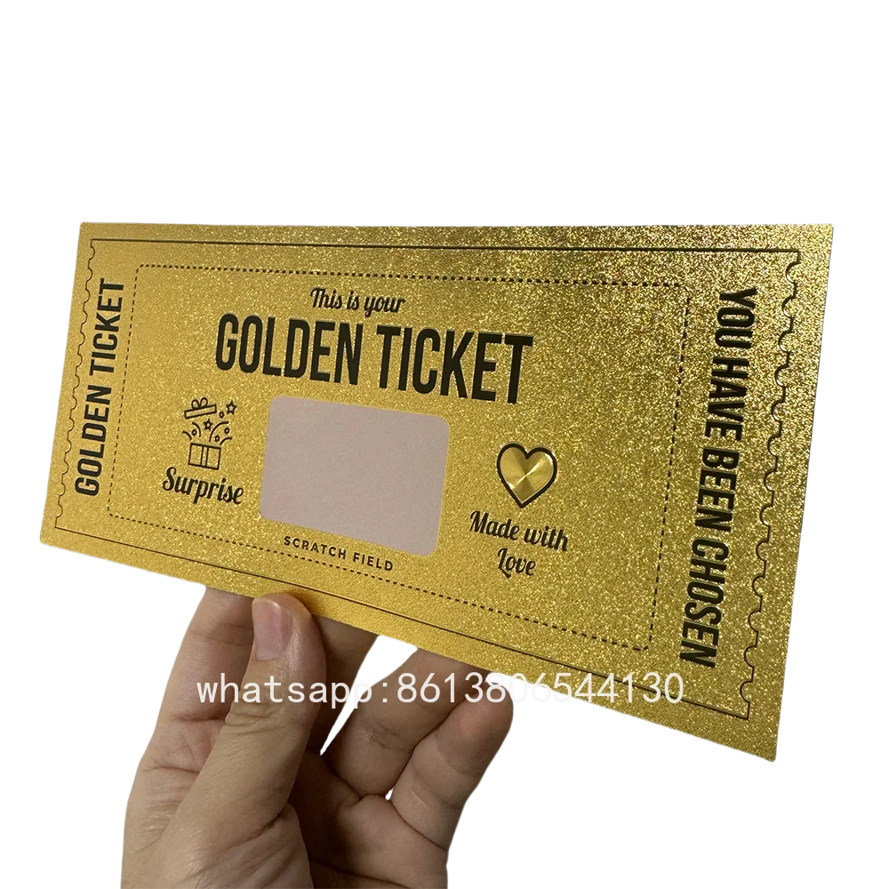 2025 Christmas Golden Ticket Scratch Card | Surprise Gift Voucher Party Favor Gift Certificate Made With Love Children Friends view 3