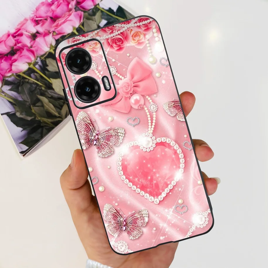 For Motorola Moto G35 5G Case Lovely Panda Cartoon Soft Silicone Black TPU Matte Phone Cover For Moto G35 2024 G 35 MotoG35 Capa