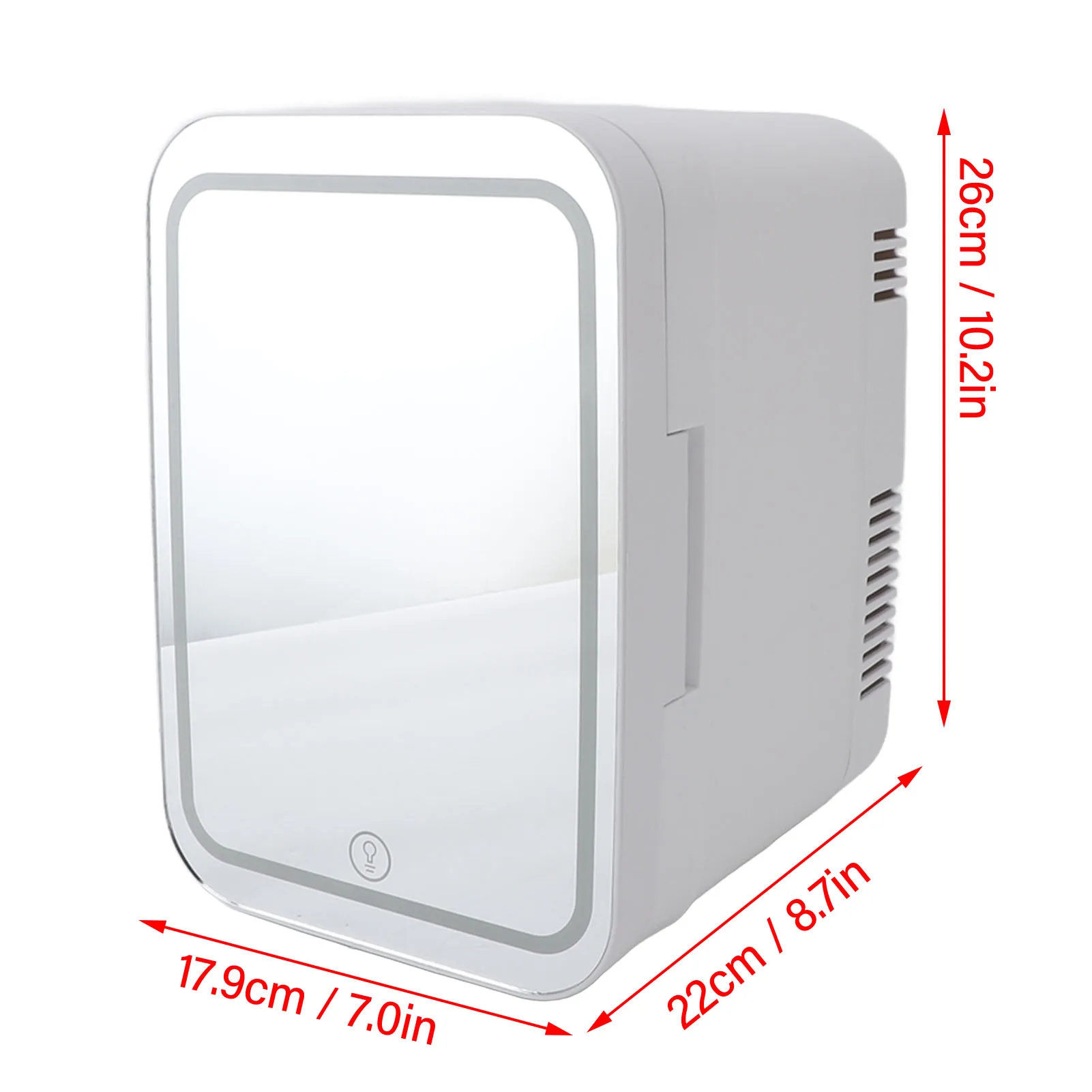 Portable Mirrored Beauty Fridge With Lighting 4L Mini Refrigerator Skin Care Makeup Storage with Mirror Light For Home Car