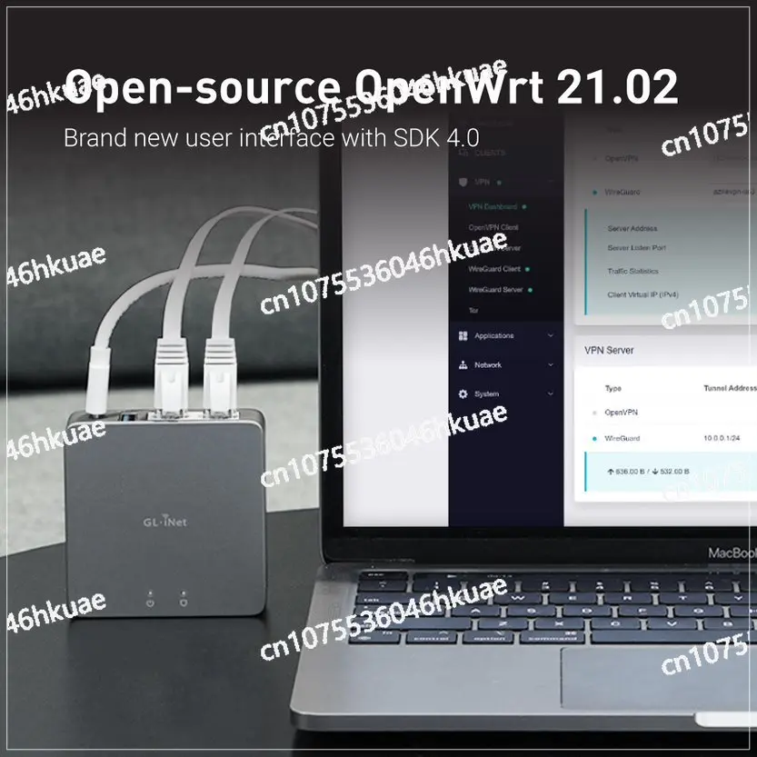 للمكتب المنزلي والعمل عن بعد، أمن الإنترنت، 2.5G WAN GL-iNET (Brume 2) GL-MT2500/MT2500A Mini VPN Security Gateway
