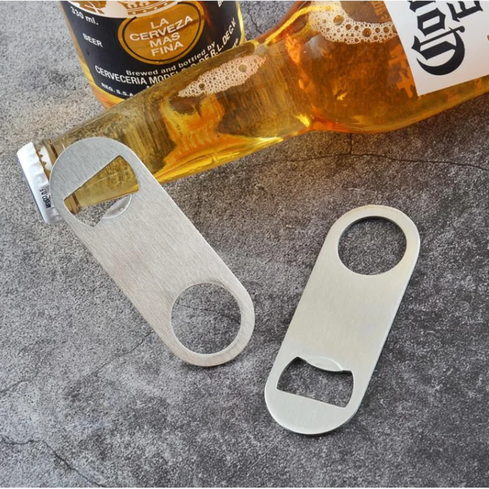 300pcs Multifunction Beer Bottle Opener Mini Stainless Steel Flat Bottle Opener Tool Small Bar Wine Openers Abridores