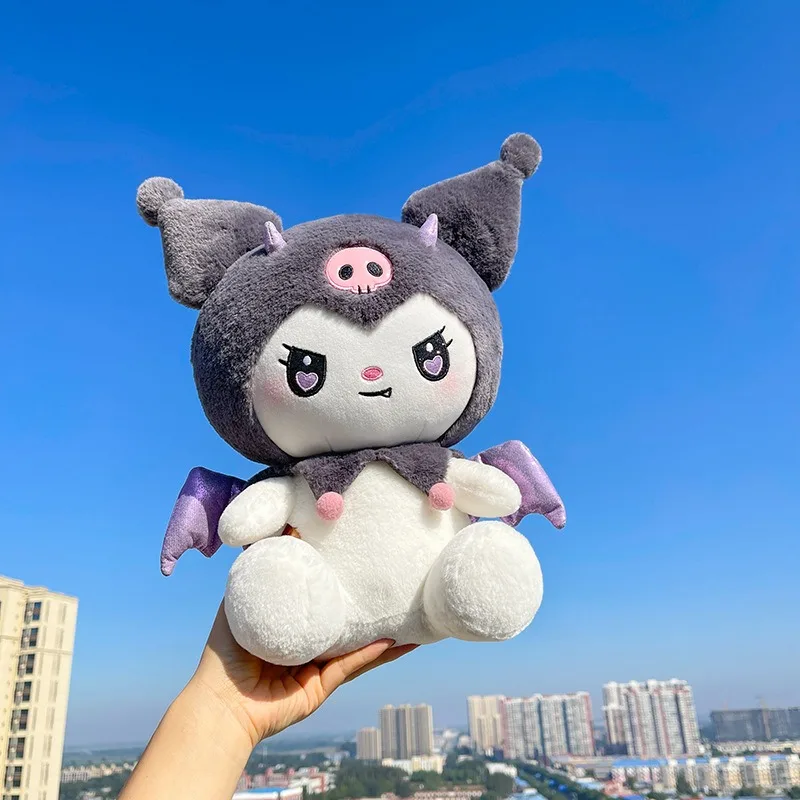 Kawaii Sanrio New Devil Kurome Plush Toy Angel Melody Doll Doll Room Decoration Children's Christmas Gift