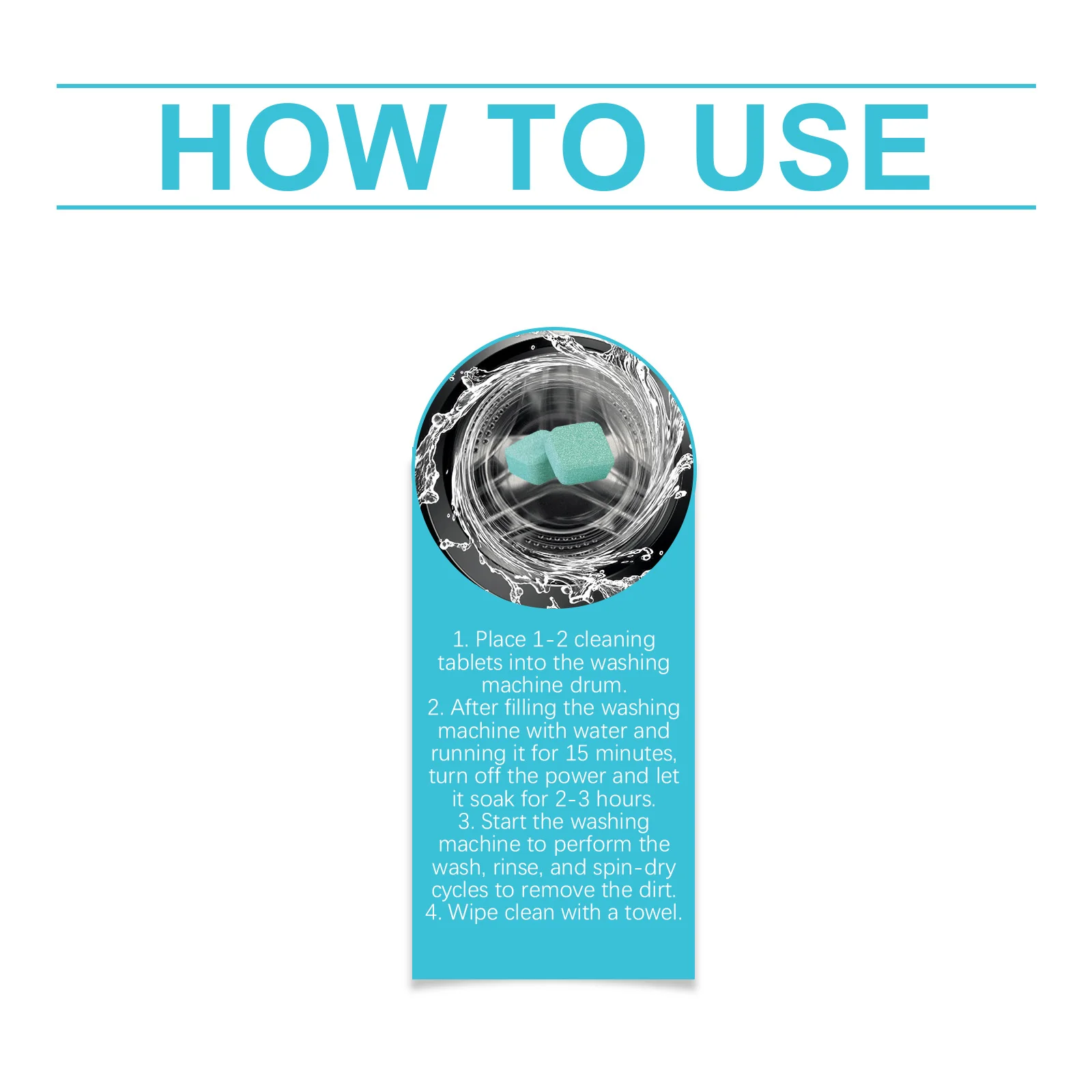 Washing Machine Cleaning Tablets Removing Mold Stains & Pet Hair Eliminating Odors Prevent Bacterial Growth Washer Tank Cleanser