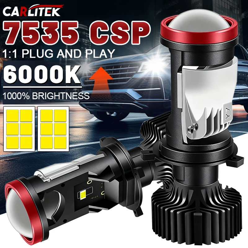 

H4 светодиодные мини-объективы Bi Led для проектора для мотоциклов, автомобильные фары, лампа CORE LHD 9003 HB2, двухлучевая мотолампа, декодер Canbus