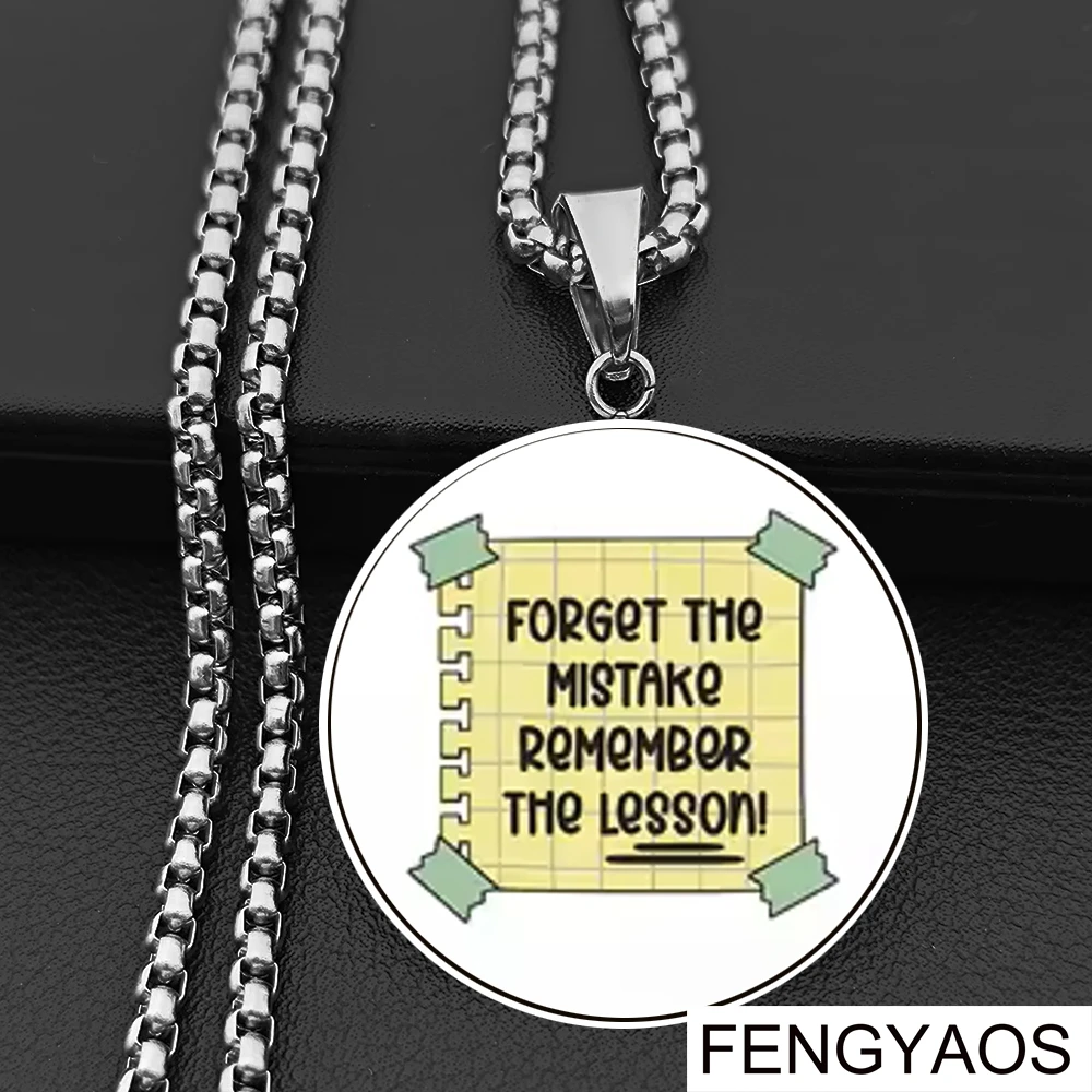 Stainless Steel Reminder Phrase Necklace,Religious Necklaces for Man and Women