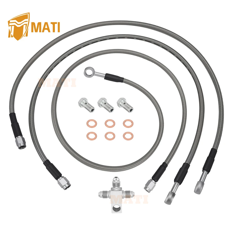 

MATI "+3" Stainless Braided Brake Lines Kit For Suzuki LT-Z400 For Kawasaki KFX400 For Arctic Cat DVX 400 2003-2008 43095-S007
