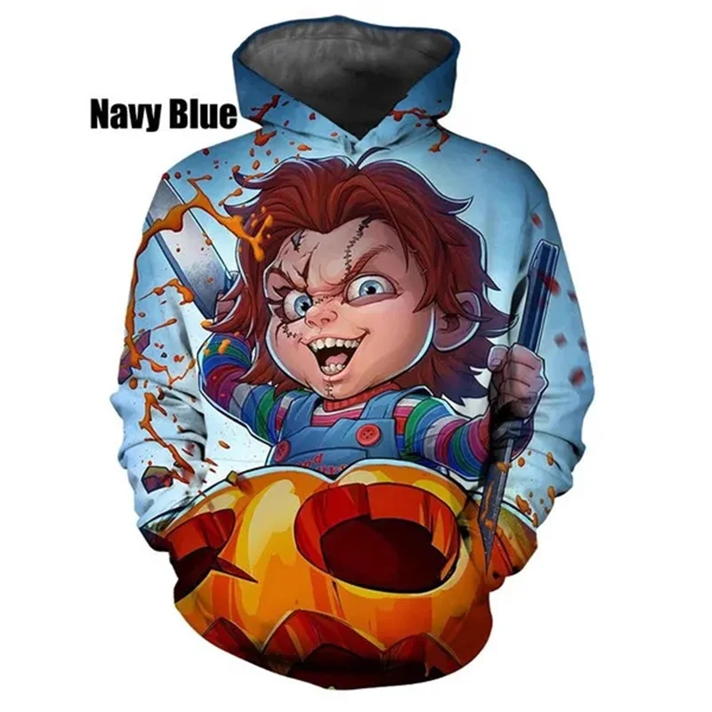 Chucky-Sudadera con capucha para hombre y mujer, ropa con estampado en 3D, estilo Harajuku, y2k