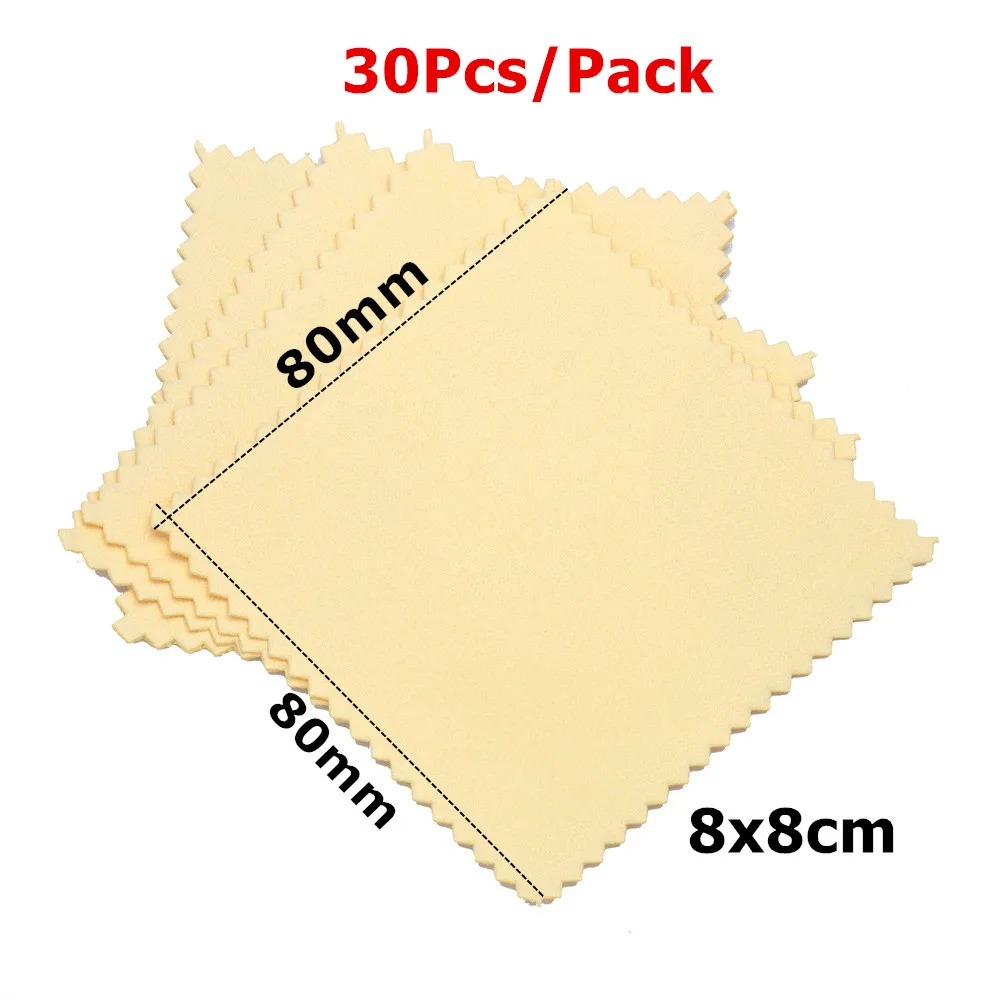 60mm 80mm 100mm Schmuck Poliertuch Doppelseitiges Reinigungstuch für Gold Silber Schmuck Werkzeuge 10-30Stk