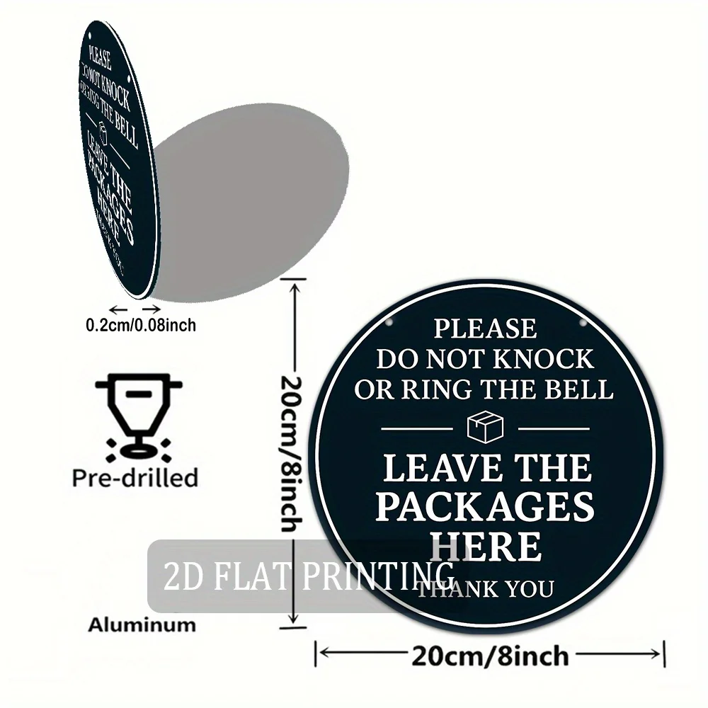 2D Flat, 1pc 20.32cm Round Aluminum Sign - Vintage Style 
