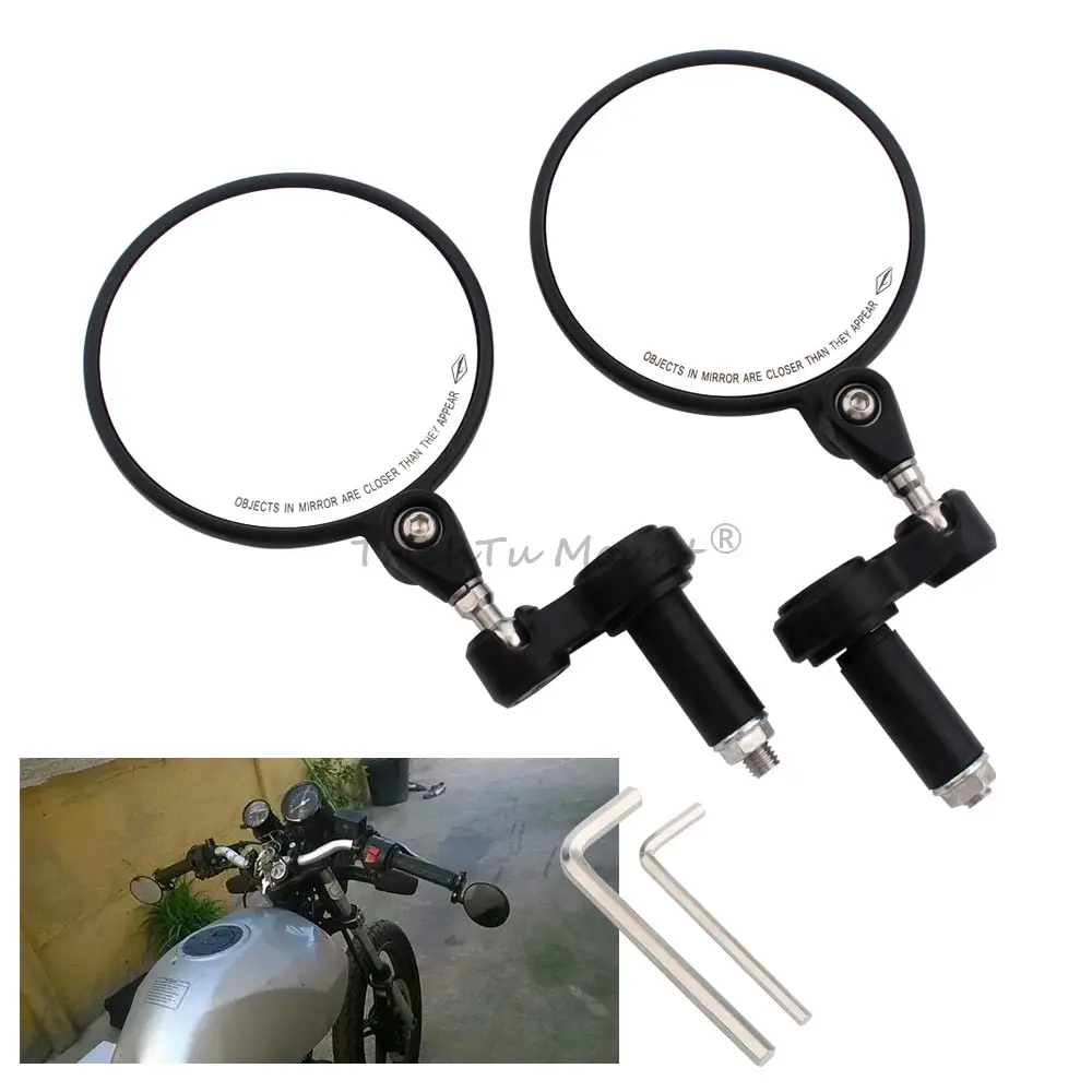 16mm-22mm Diameter Motorcycle Accessories Handlebar Bar End Mirrors Kit Adjusted 180 Degrees For Honda XL1000V /Yamaha WR250