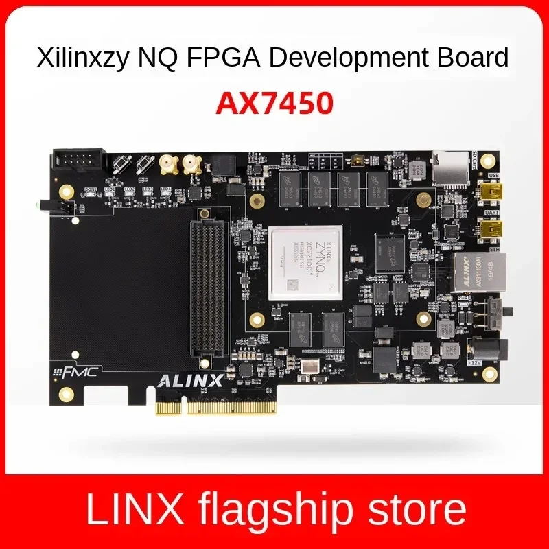 FPGA Development Board Xilx Zynq Development Board 7100 FMC PCIe Black and Golden ALINX AX7450