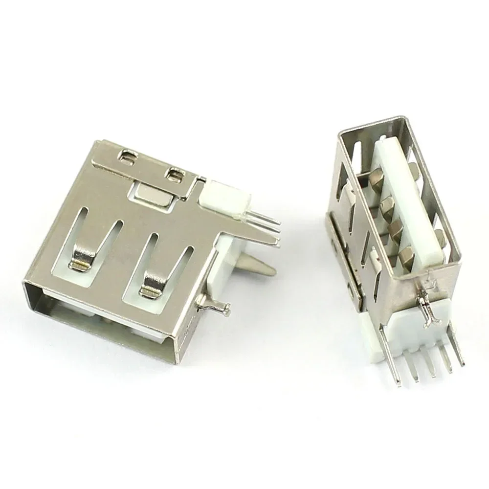 50PCS USB 2.0 Connector Reverse AF 4P 4 Pin Type A Right Angle Female DIP Socket Jack Plug Connector