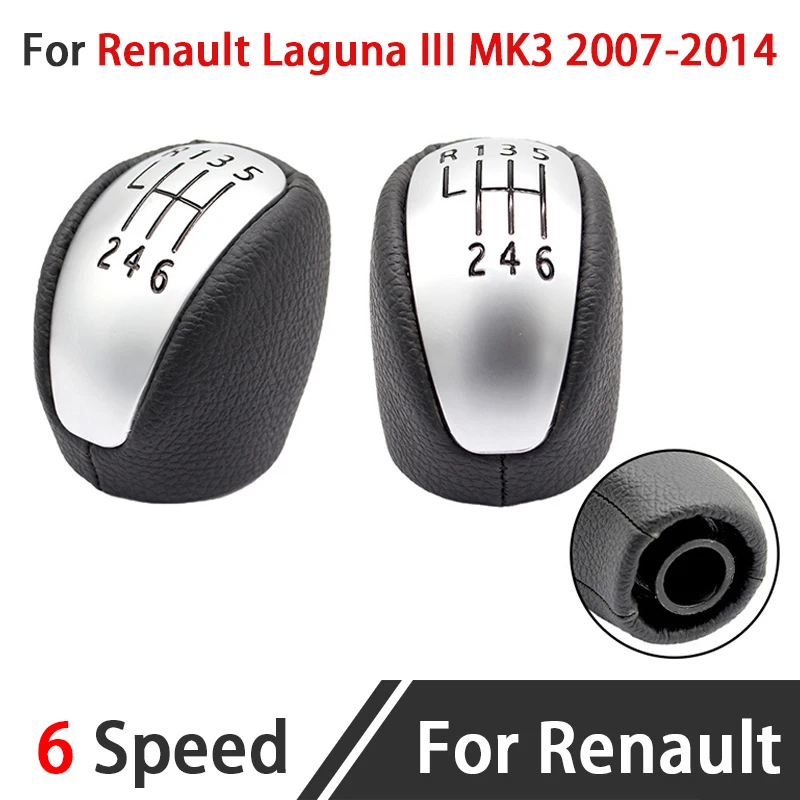 

6 Speed Car Gear Shift Knob Head Gear Cover Shift Lever Stick For Renault Laguna III MK3 2007-2014 Car Accessories ﻿