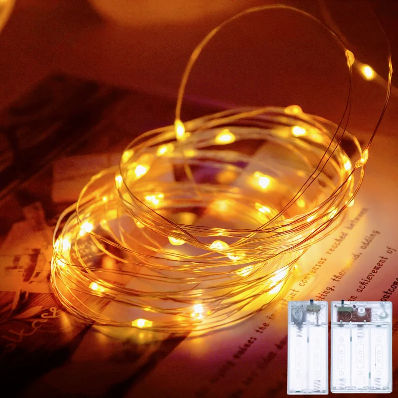 Fairy Lights LED Battery Operated Copper Wire Garland Christmas String Lights  Garden Party Wedding Tree Xmas Christmas Decor