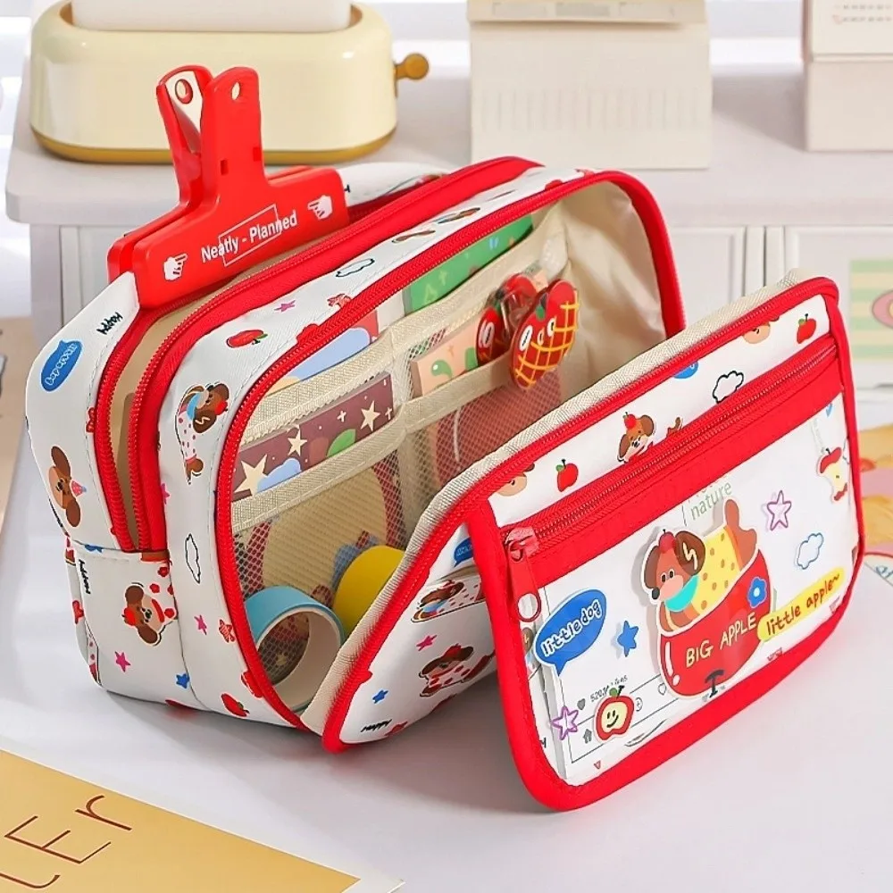 

Large Capacity Dopamine Puppy Pencil Bag Fruit Dogs Cosmetics Storage Stationery Storage Bag Portable Cute Pen Pencil Case