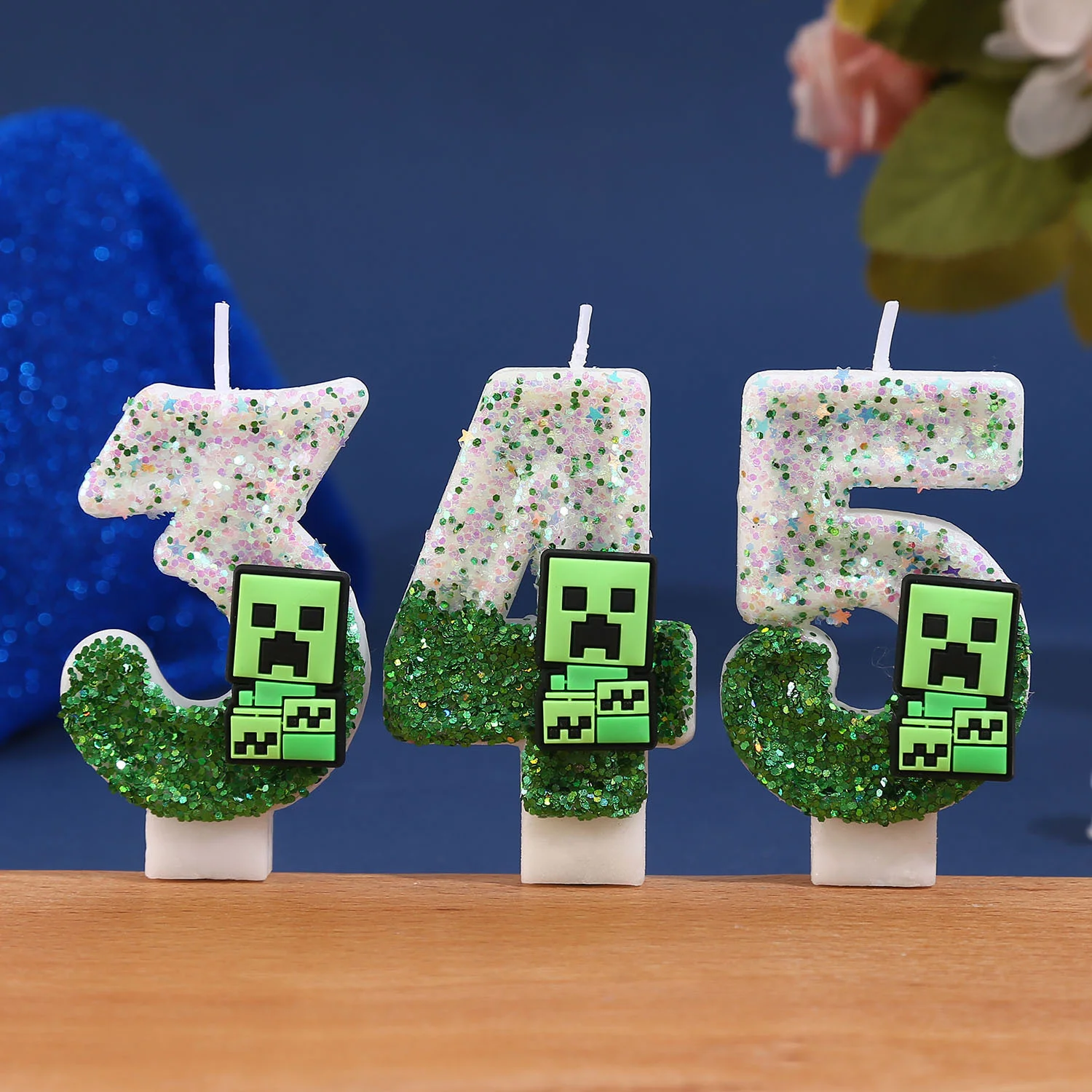 New Popular Game 0-9 Birthday Digital Candles Hot Minecrafts Cake Decoration Party Cake Accessories Birthday Gifts view 4