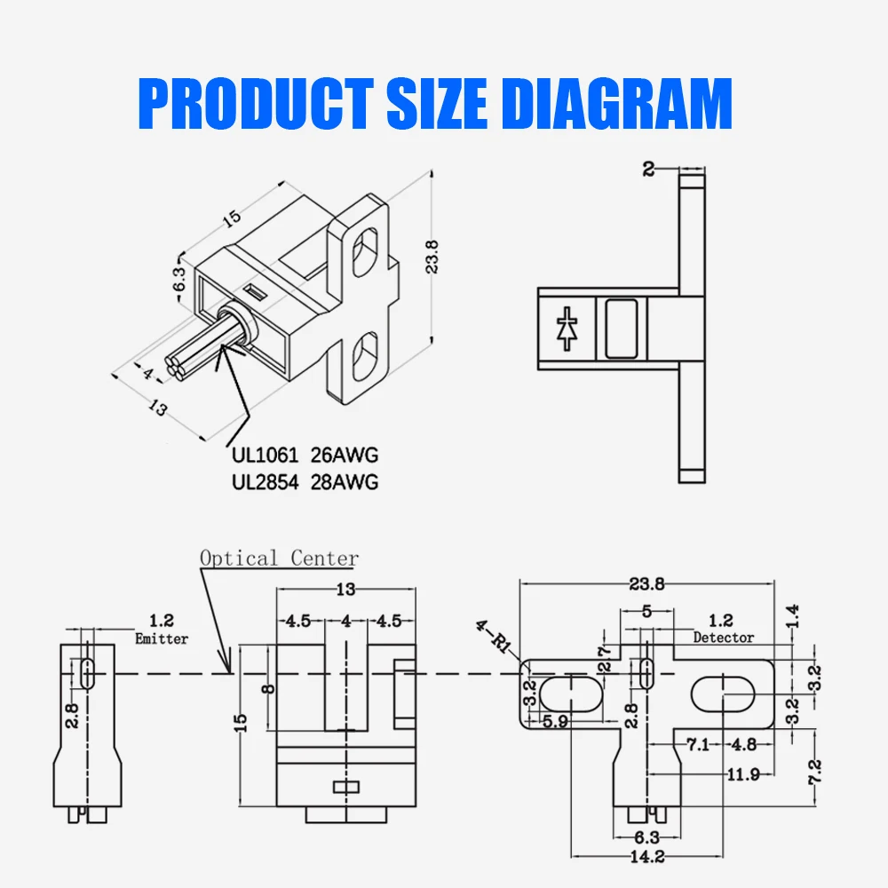 10 pièces prix usine BL-GD-UI3670 en forme de infrarouge industriel optique 5v Photo interrupteur capteur pour la détection de vitesse du moteur