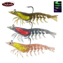 TAKEDO Vinilo camarón TPR – Cuerpo segmentado jig head UV para lubina