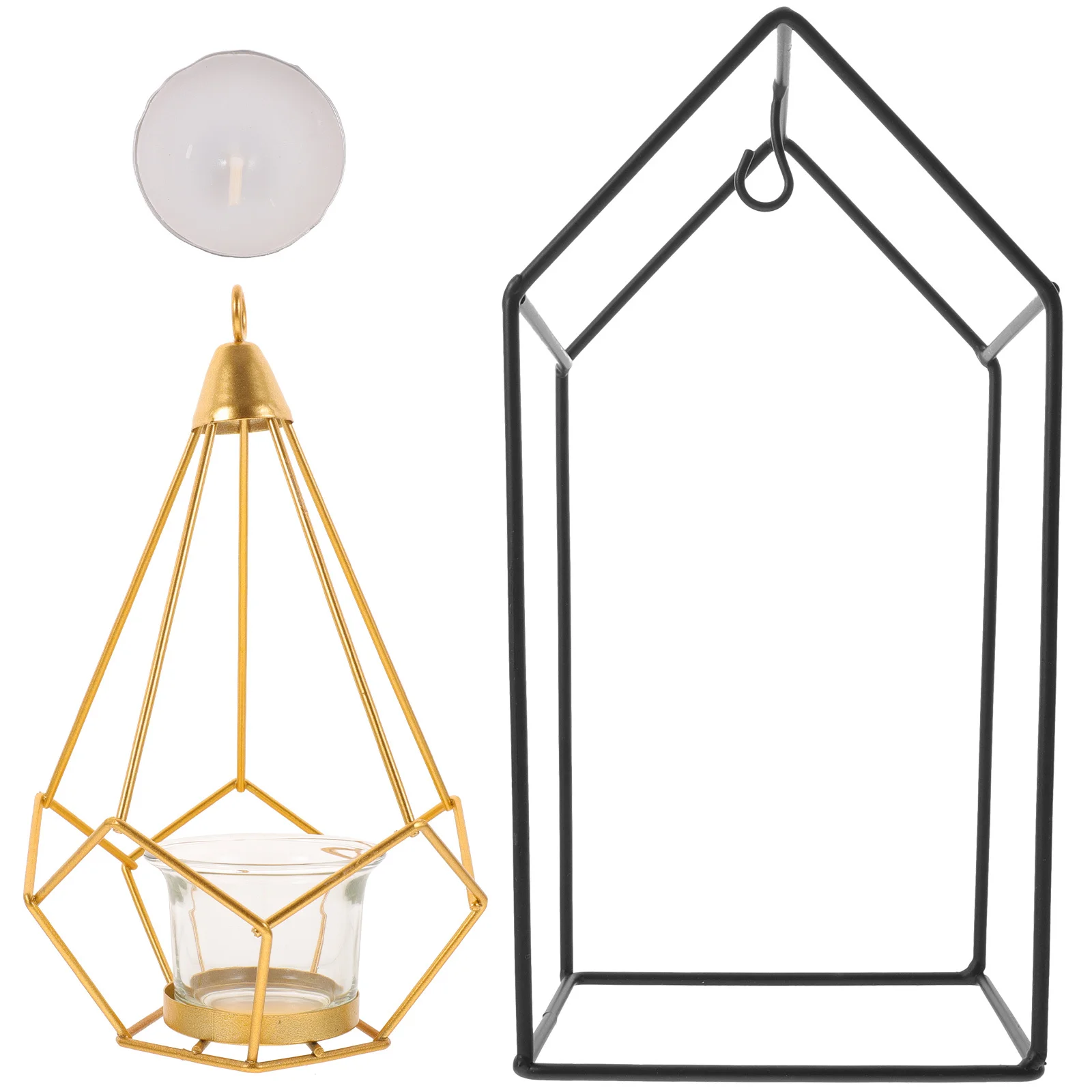 

Metal Holder Frame Creative Hanging Candlestick Decorative Candleholder for Festival Wedding Anniversary Home Decoration