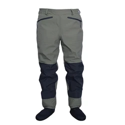 Respirável impermeável Waders Pesca, Fly Waders Pesca cintura, Stockingfoot Calça Alta, Wader Durável Duck Hunting Wading Calças, 3 camadas