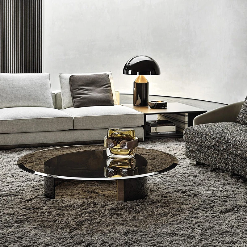 

Round Irregular Coffee Table Decoration UniqueGlass Modern Coffee Table Minimalist Cute Luxury Meuble Salon Furniture Home