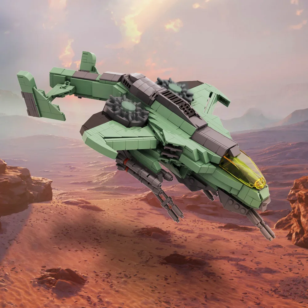 Gobricks moc filme AV-22 sparrowhawk blocos de construção espaço modelo tijolos aeronaves diy montado brinquedo para crianças presente