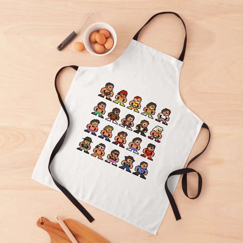 

Wrestling T-Shirt80s WWF 8-bit Pixel Art Apron For Men Kitchen Apras For Women Household Items Women Kitchen Apron