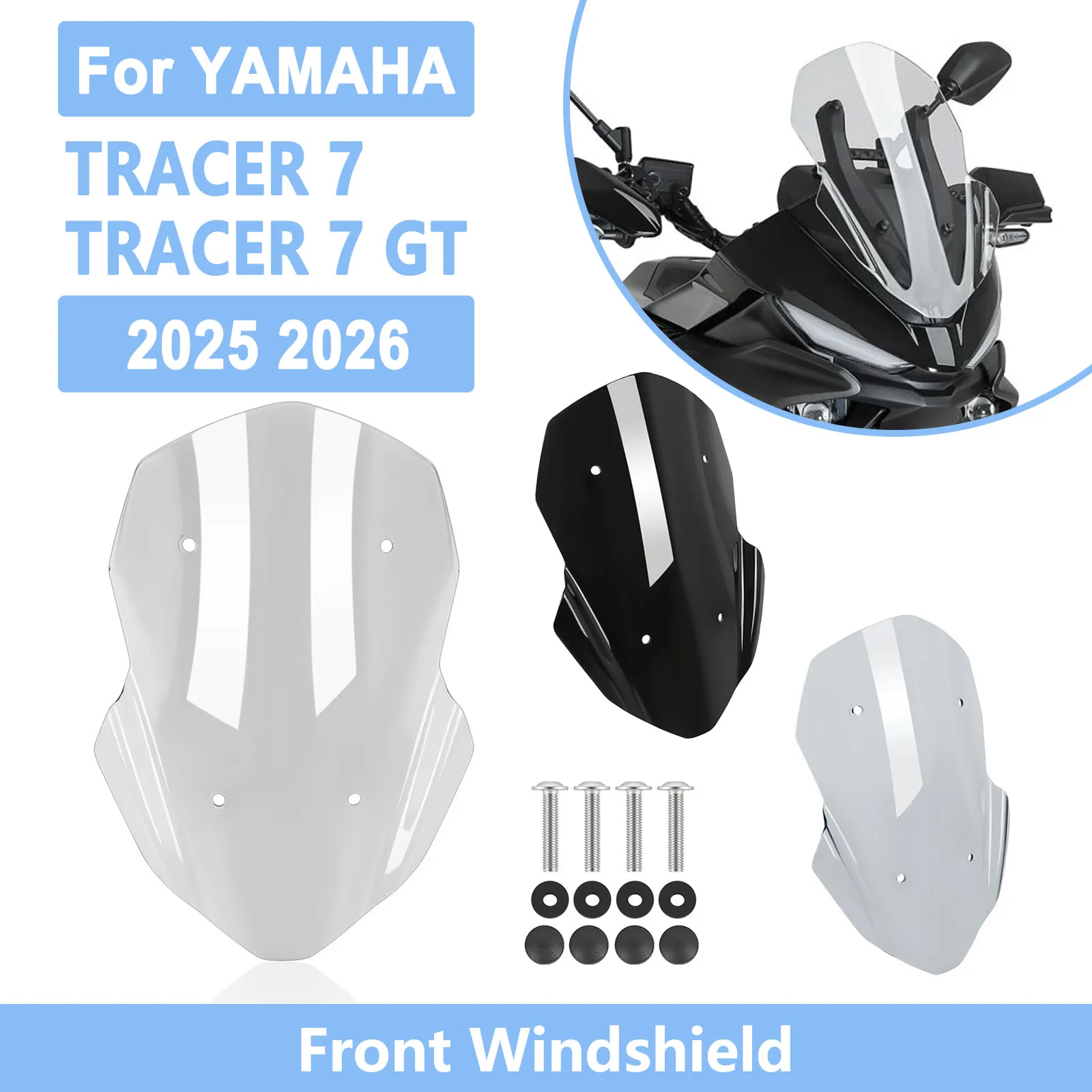 Motorcycle Sport Windshield For YAMAHA TRACER7 TRACER7GT TRACER 7 GT 2025 2026 Front Fairing Windscreen Protector Accessories
