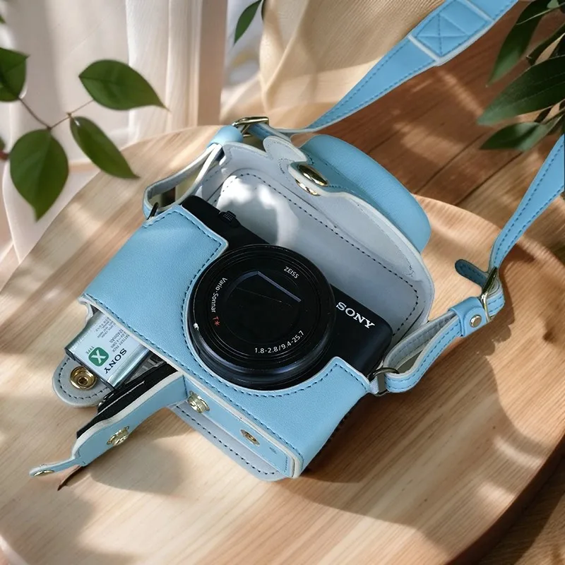 新しいpuレザーオイルスキンデジタルケースバッグカバー、ソニーzv1-zv-1-ii-zv1m2-zv1fカメラ用保護シェル、ベースバッテリーウィンドウ付き