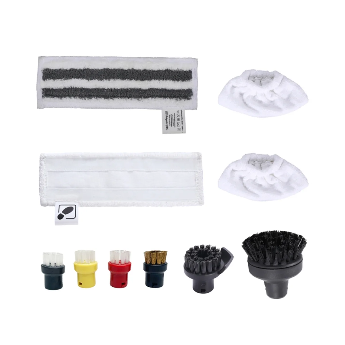 Accessories for KaRcher Steam Cleaner Easyfix SC2 SC3 SC4 SC5, Microfibre Cloth Set and Floor Nozzle Round Brushes