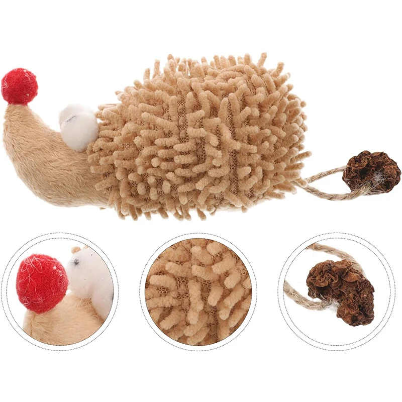 Cat Toys Interactive Catnip Silvervine Animal Toys for Kittens Cat Chew Exercise Toy Hedgehog Shape Plush Catnip Cat Toy