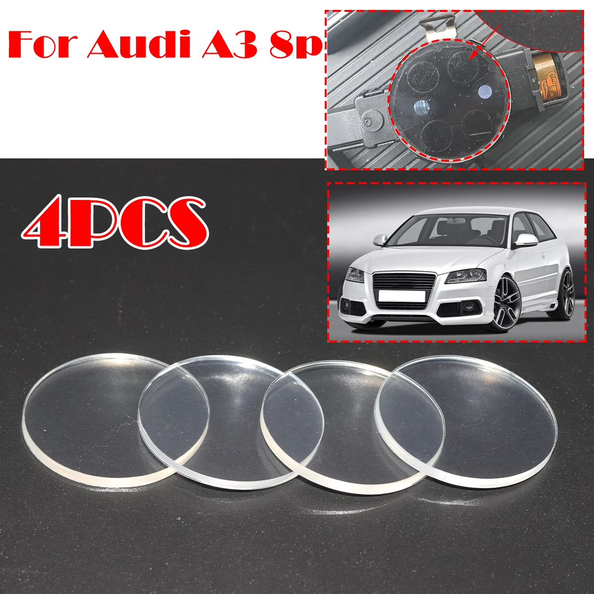 4X Rain Light Sensor Gel Pad For Audi A3 8p A3 A4 Adhesive Film Silicone Cushion Windscreen Chip Repair Kit Multi-Purpose Tape