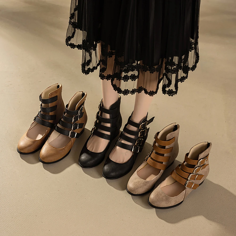 2026 Comfortable Black Women Pumps Round Toe Low Chunky Lady Casual Shoes Oversize Plus Big Size 12 42 47 Marry Janes