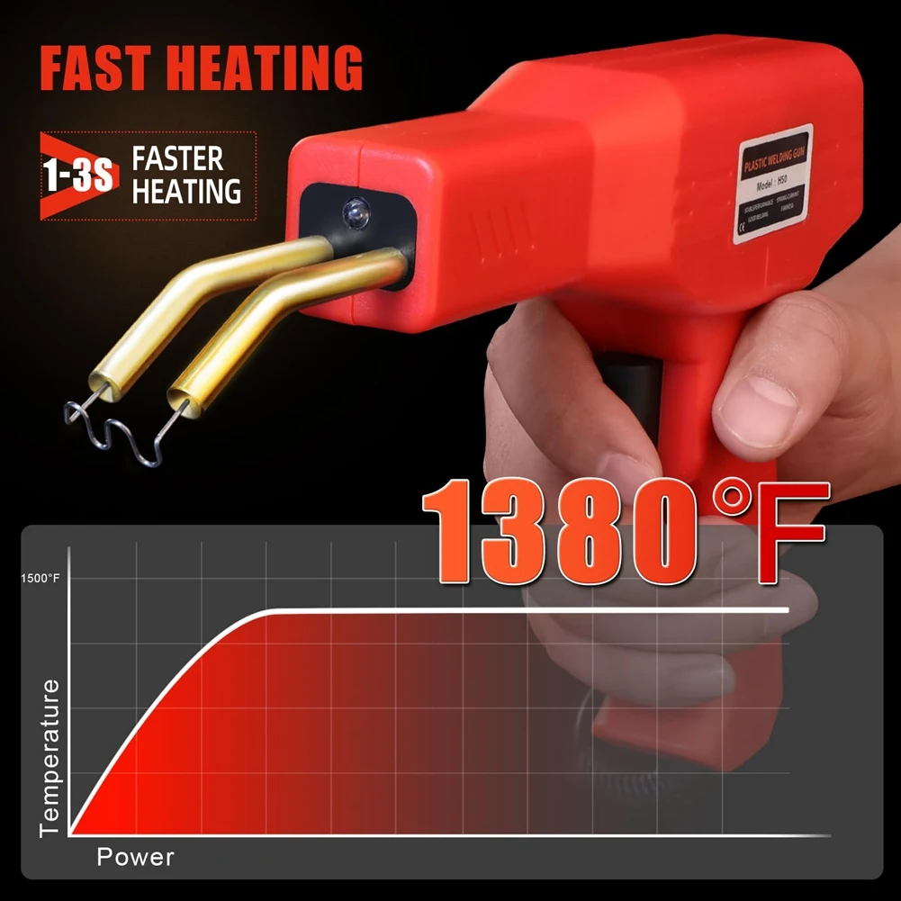 

【Flash Deal】Hot Stapler Plastic Welding Machine Atrachmenta Bumper Repair Kits Professional EU Plug