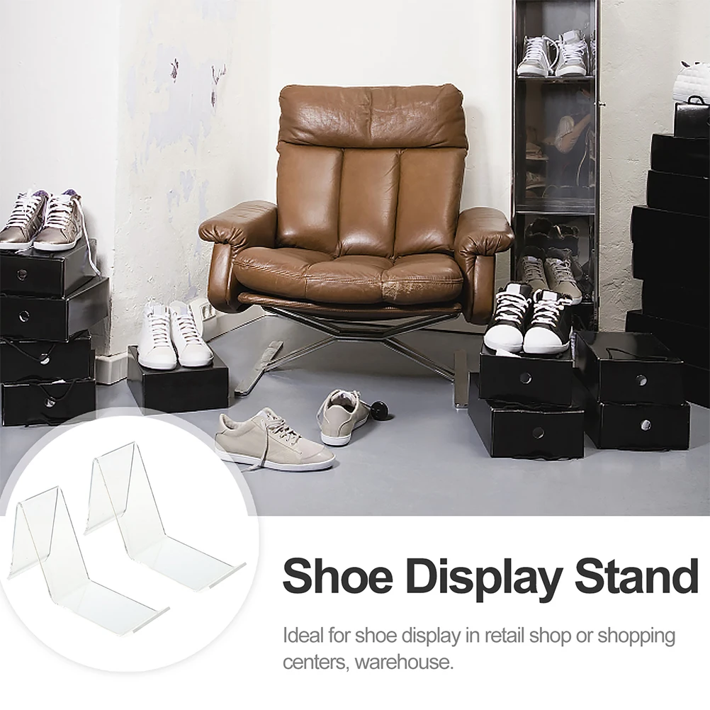 

5pcs Acrylic Display Stand Clear Shoe Shelf High Heel Storage Rack Retail Shop Sneaker Display Rack Shoe Shelf Bracket