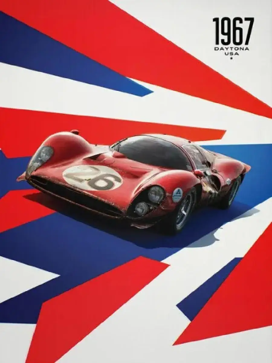 Le Mans GT Racing Car Canvas Art Poster  s Retro Wall Decor for Living Room   Hour Race Print