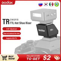 Godox TR TTL Hot Shoe Riser compatible con sistemas Canon E-TTL II, Nikon i-TTL, Sony, OM System y Panasonic TTL