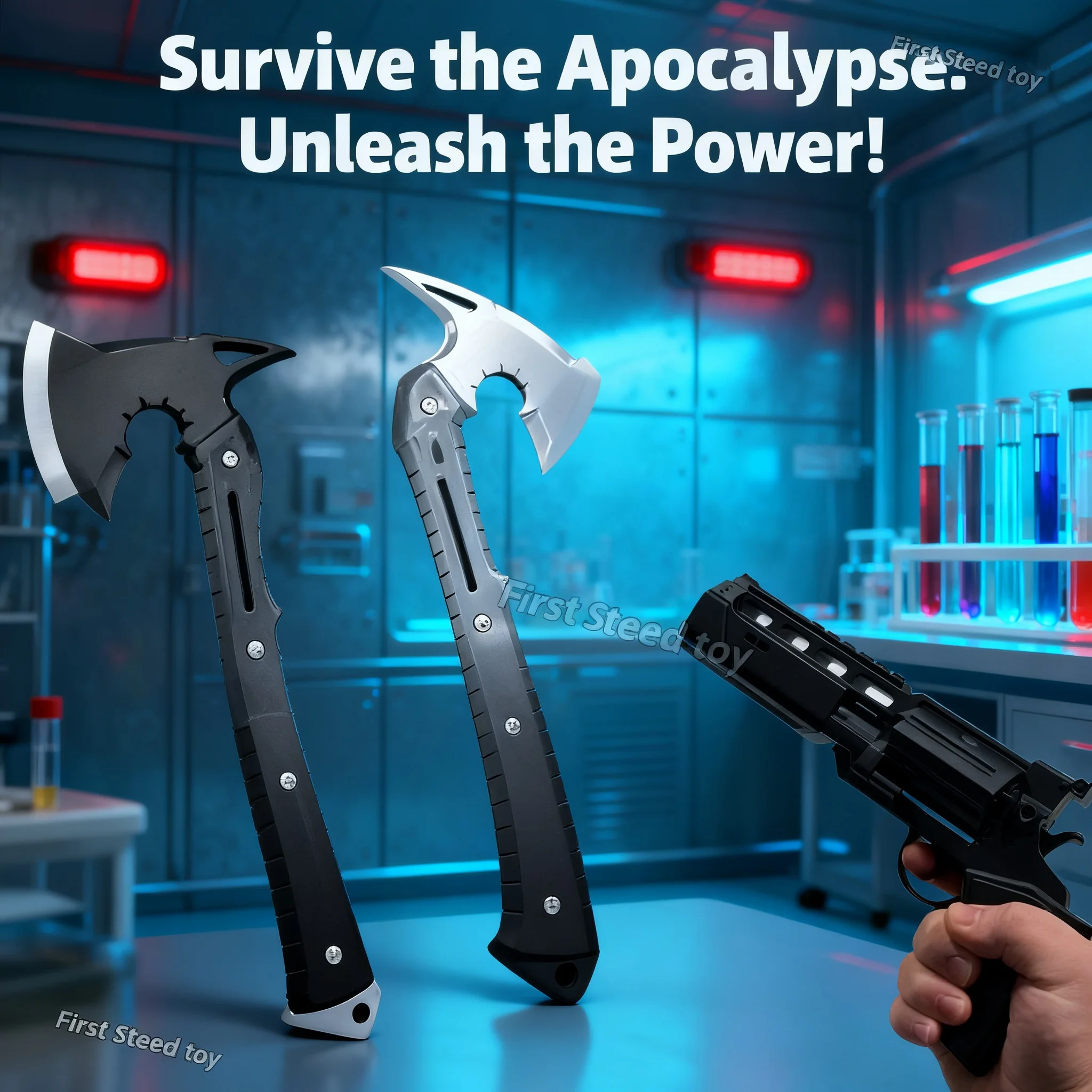 Set de Accesorios de Cosplay de Leon Scott Kennedy, Modelo de Hacha y Pistola de Plástico Impreso en 3D, Nuevo Accesorio Periférico del Juego Horror Game9 para Fans, Adultos y Niños