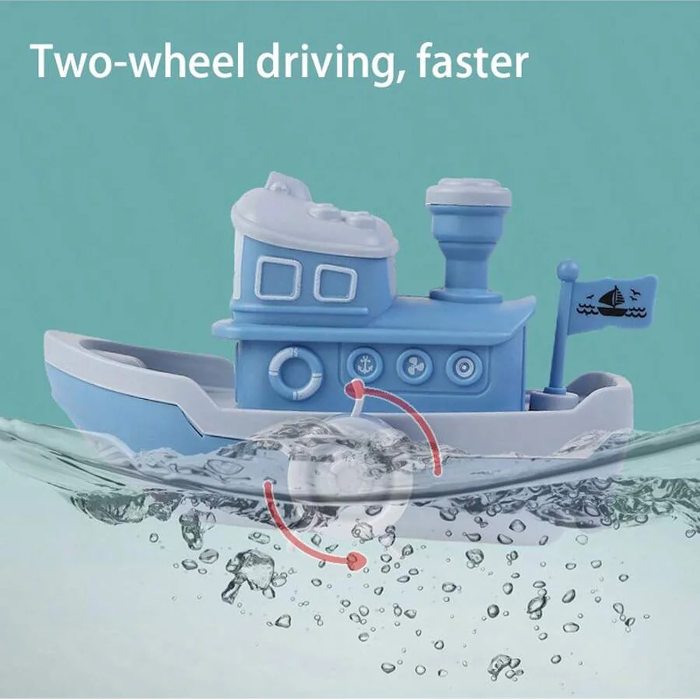 플로트 어린이 목욕 장난감 수영 귀여운 바람 업 보트 어린이를위한 부동 물 장난감 소년과 소녀 귀여운 풀 장난감 크리스마스 선물