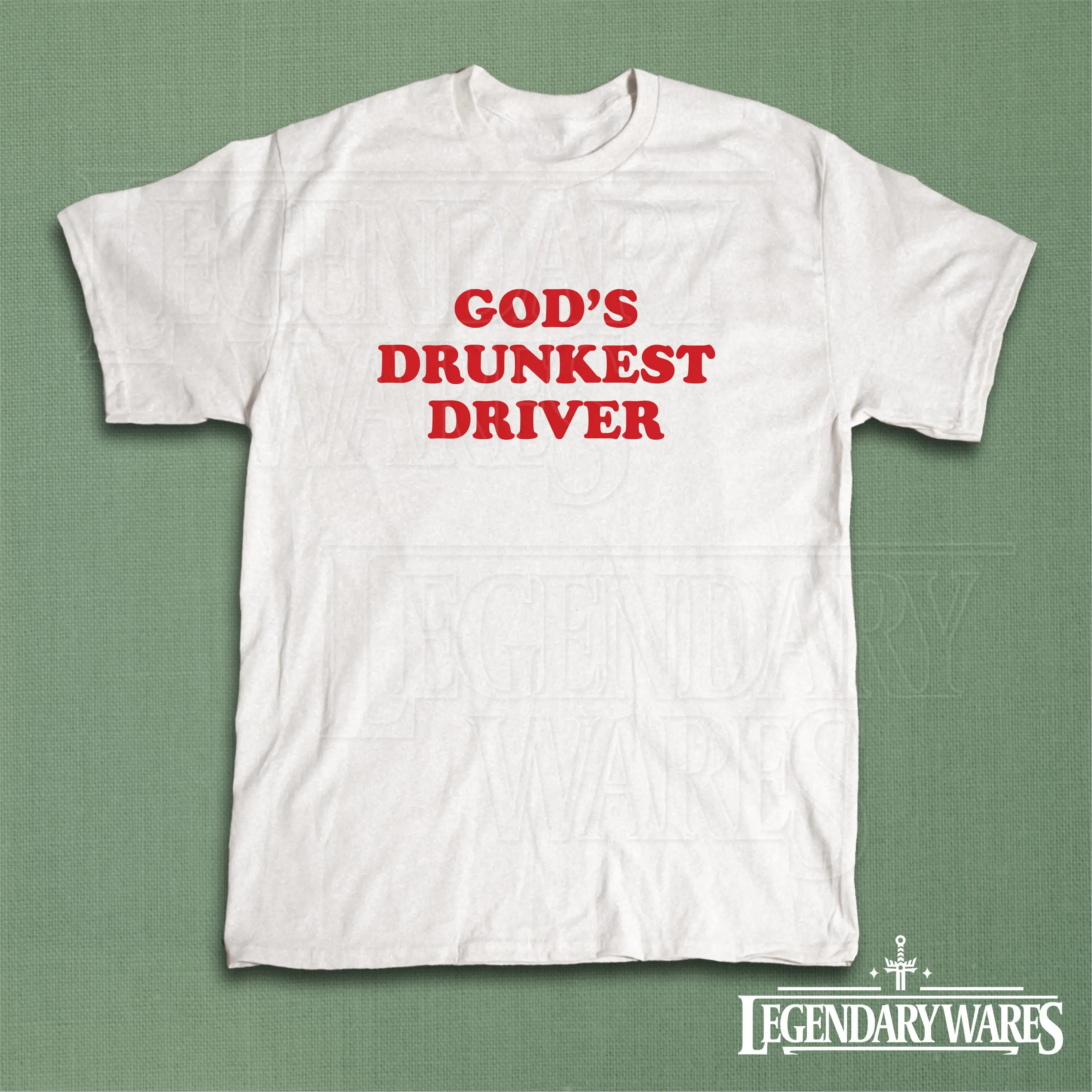 God's Drunkest Driver T Shirt Funny Meme Oversized College Ironic Drinking Top Sarcastic Beer Edgy Drunk for Him