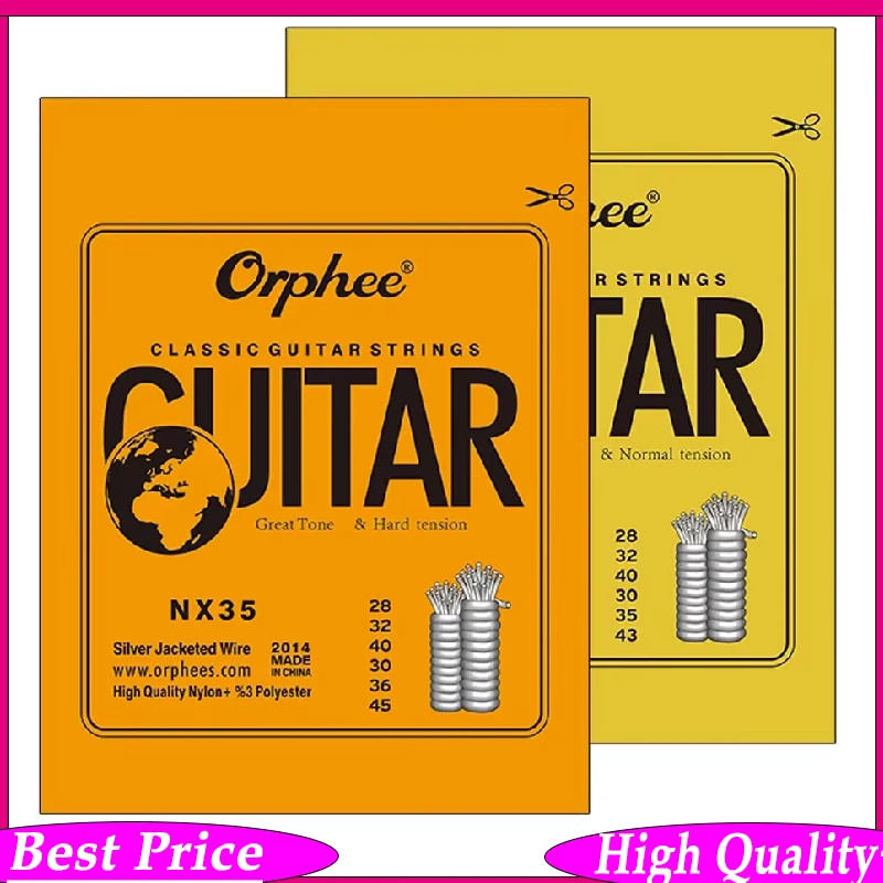 Orphee NX Series Classical Guitar Strings 6pcs/Set Silver Plated Wire Nylon Strings for Classic Guitar Accessories
